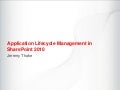 Application lifecycle management in SharePoint 2010 