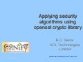 Applying Security Algorithms Using openSSL crypto library