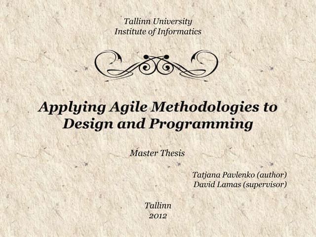 Master thesis presentation