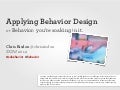 SxSW 2012: Applying Behavior Design