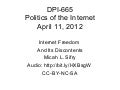 Internet Freedom and its Discontents