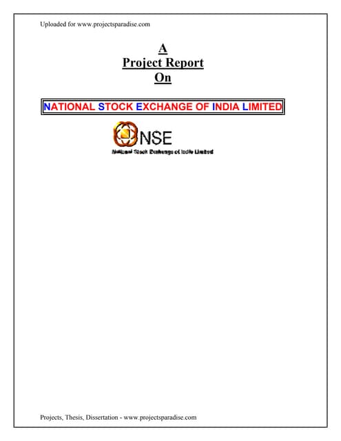 A project report on nse
