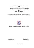 A project report on training and development in bst textile pvt. ltd