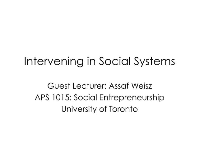 APS1015: Class 4 - Disruption as Systems