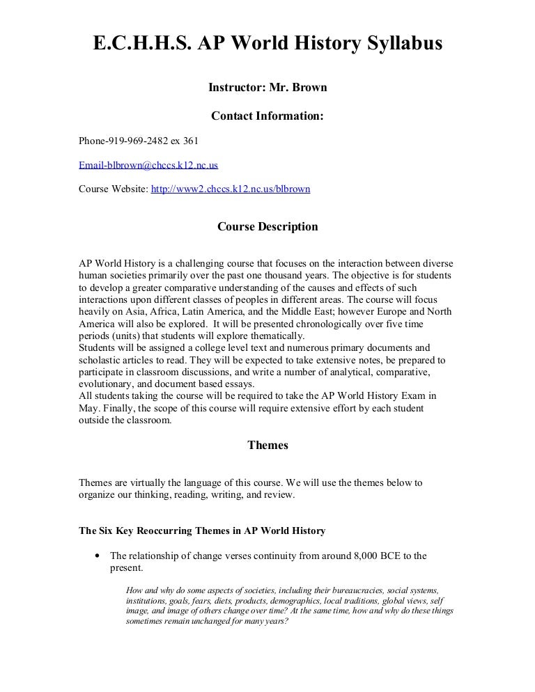 Ap world history change over time essay