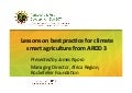 Lessons on best practice for climate smart agriculture from Agriculture and Rural Development Day 2011
