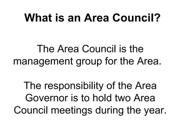 Area Council Meetings