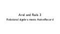 Arel in Rails 3