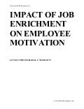 A report on impact of job enrichment on employee motivation