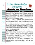 Ariba Knowledge Nuggets - Adoption and Usage Back to Basics