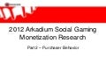 2012 Arkadium Social Gaming Monetization Research - Part 2: Purchaser Behavior