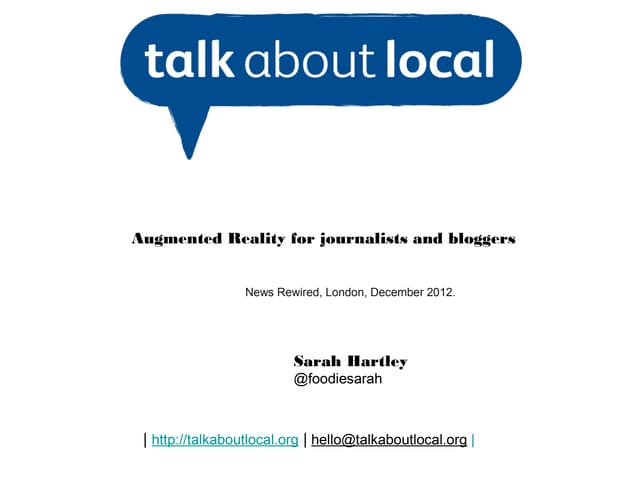 Augmented Reality for journalists and bloggers