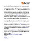 Array Networks Expands Application Delivery Networking Portfolio to Include WAN Optimization Controllers
