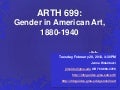 Gender in American Art, 1880-1940