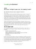 Leadership Article: Are You an "I&rsquo;m Right" Leader or an "I&rsquo;m Listening" Leader?