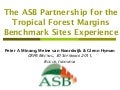 The ASB Partnership for the Tropical Forest Margins: Benchmark Sites Experience