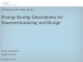 Energy Saving Calculations for Recommissioning and Design