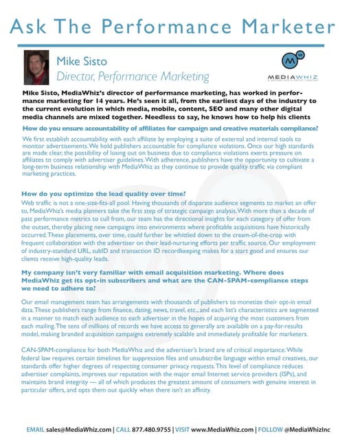 Ask the Performance Marketer with Mike Sisto