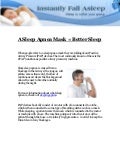 A Sleep Apnea Mask