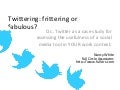 Twittering or Frittering: assessing the value of a social media tool in your life