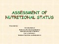 Assessment Of Nutritional Status