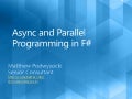 Async and Parallel F#