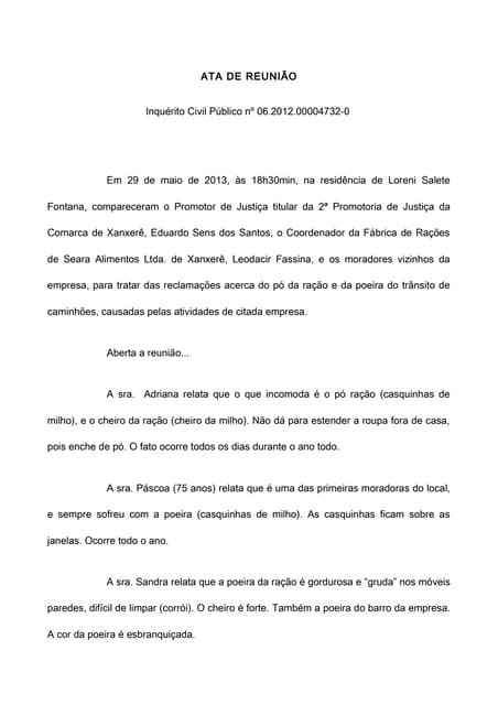Ata audiência pública seara