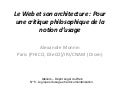 Le Web et son architecture : Pour une critique philosophique de la notion d’usage