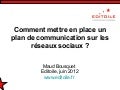 Atelier : comment mettre en place un plan de communication sur les réseaux sociaux