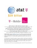 AT&T and T-Mobile USA merger press release of March 20, 2011