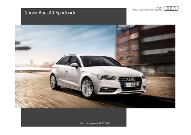 Audi a3 sportback, listino prezzi e dettagli