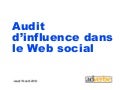 Audit influence dans le Web social
