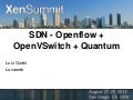 SDN - OpenFlow + OpenVSwitch + Quantum