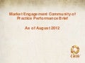 Market Engagement Community of Practice Analytics_August 2012
