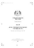 Akta Universiti dan Kolej Universiti (AUKU), 1971