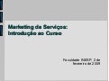 Marketing de Serviços: Introdução