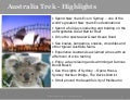 Australia Trek Itinerary 2009