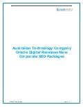Australian Technology Company Oracle Digital Releases New Corporate SEO Packages