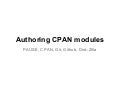 Authoring CPAN modules