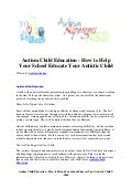 Autism child education   how to help your school educate your autistic child