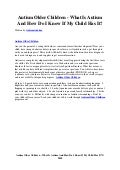 Autism older children   what is autism and how do i know if my child has it
