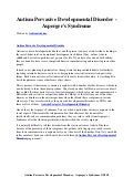Autism pervasive developmental disorder   asperger's syndrome