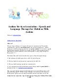 Autism services association   speech and language therapy for children with autism