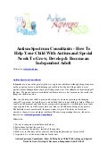 Autism spectrum consultants   how to help your child with autism and special needs to grow, develop & become an independent adult