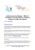 Autism spectrum therapy   effective therapies to provide help for autism in children, toddlers and babies