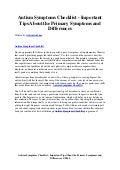 Autism symptoms checklist   important tips about the primary symptoms and differences