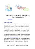 Autism teaching methods   disciplining your autistic child