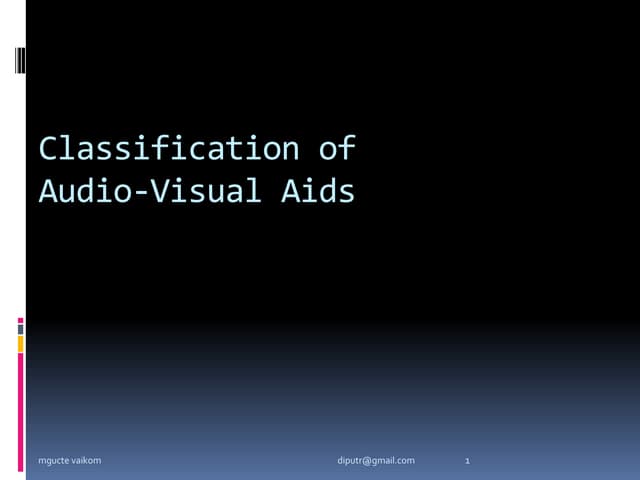 Use Of Audio Visual Aids In Teaching