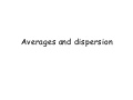Averages And Spread