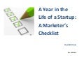 A Year in the Life of a Startup: A Marketer&rsquo;s Checklist
